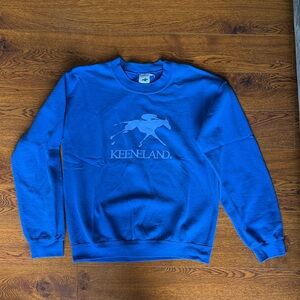 Blue Keeneland Horse Track Crewneck